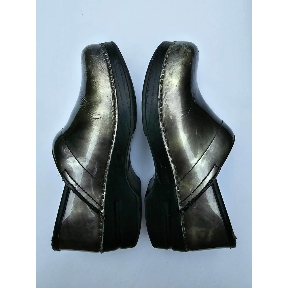 DANSKO Professional Pewter Patent Leather MULE CLOG size EU 38 US 7 1/2 - 8 - Picture 3 of 8
